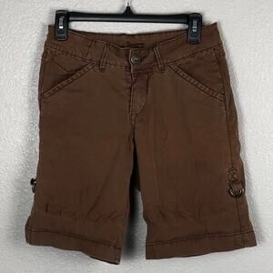 Jag Jeans 29in Stretch Brown Bermuda Gorp Shorts Embroidered Pockets Y2K Style